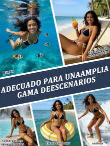 2 piezas traje de baño bikini para mujer, conjunto de bikini con tiras de espagueti, cuello halter, bloques de color azul y blanco,, conjunto moderno para playa, piscina y vacaciones de verano - Azul oscuro - Ver 6