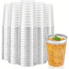 10pcs/20pcs/25pcs/30pcs/40pcs/High-End Silver Rim Transparent Aviation Cups, Water Cups, Juice Cups, Reusable And Washable, Suitable For Parties, Weddings, Picnics And Various Occasions. - Clear - View 11