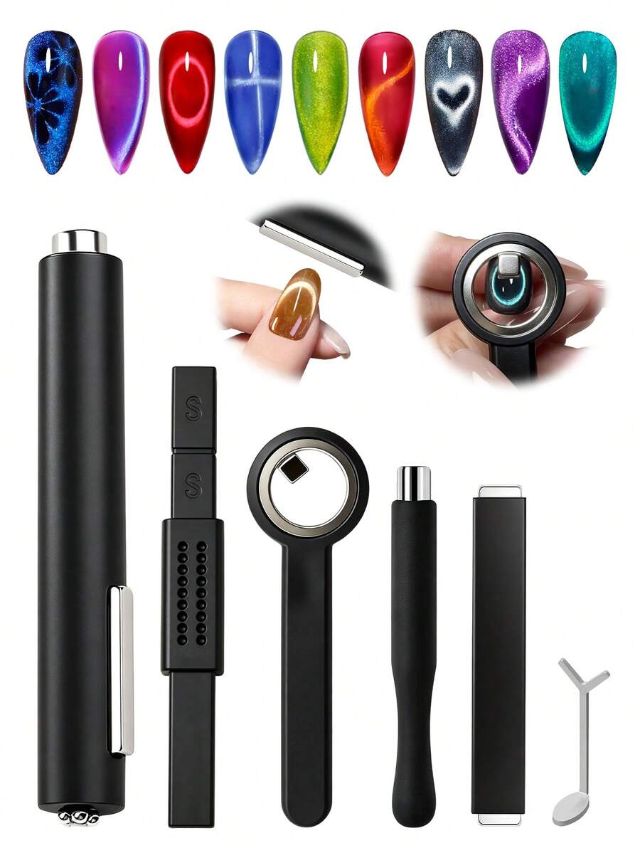 1 Stück Multifunktions-Magnetset Katzenaugen-Magnetgelstift Nagelkunst-Magnetwerkzeug starker Katzenaugen-Gel-Nagelkunst-Magnet Multifunktions-UV-Gel-Nagellack Nagelkunst-Werkzeug Magnetstab Heim-Nagelsalon DIY-Nagelkunst-Zubehör Nagelkunst-Werkzeuge Nagelkunst-Zubehör Nagelkunst Nagelspitzen - Verschiedenfarbig - Übersicht 1