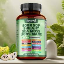 BUPORAI Soursop Shilajit Sea Moss Lion's Mane - Has Natural Antioxidant Properties To Boost Immunity And Support Cell Regeneration - 120pcs - One bottle - Trial stage - 查看 1