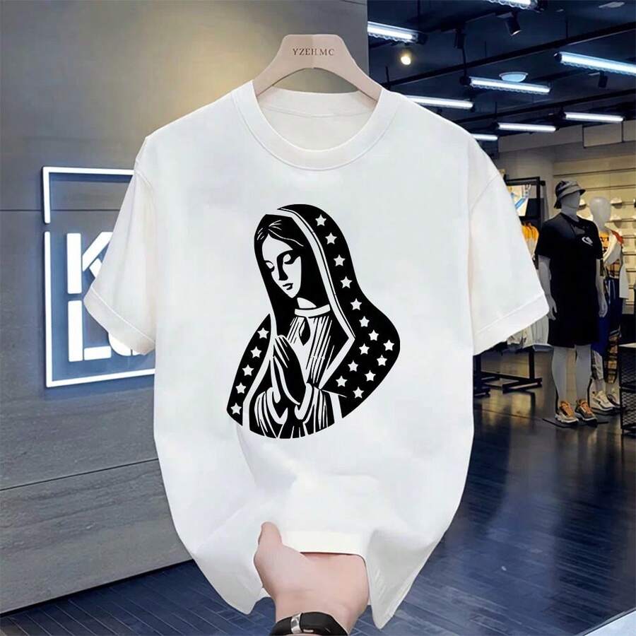 Men Crew Neck Soft Cotton T-shirt Casual Daily Basic Short Sleeve Tee - Weiss - Übersicht 1