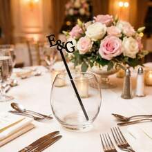Acrylic Personalized Wedding Stir Sticks - Wedding Party Decor, Daily Home Use, Wedding Stir Sticks (Gold) - Multicolor - View 4