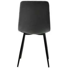 Dining Set (5 Pieces), Including A Table And Four Chairs, A Modern Kitchen Set, A Round Table 80 Cm In Diameter With Gold Metal Legs, A White MDF Top And Dark Grey Velvet Dining Chairs. - Aneka warna 1 - View 7