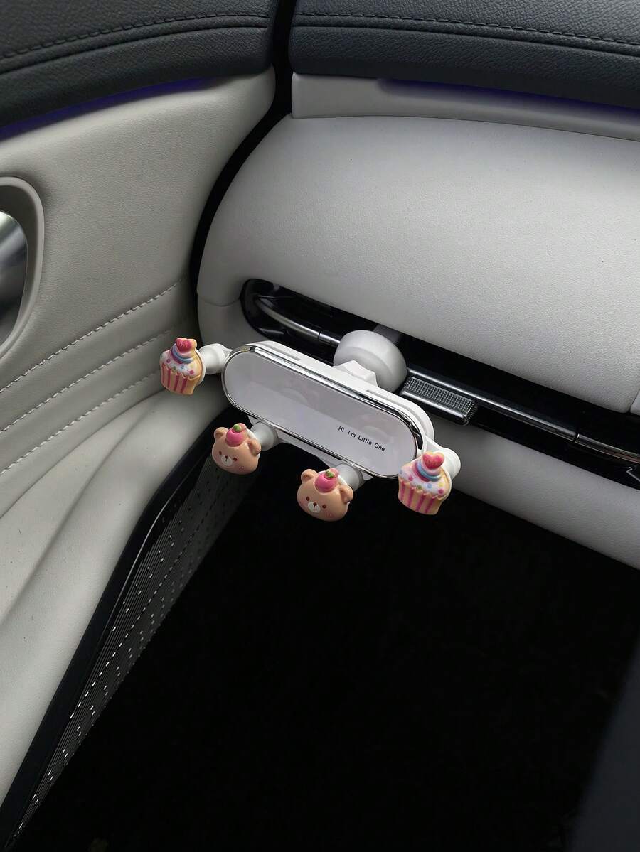 1個仿真甜點甜甜圈車用手機支架,卡通熊DIY奶油膠樹脂裝飾配件,車用出風口手機導航支撐架,通用夾式車用手機支架,360°旋轉穩定導航支架,車內裝飾與收納 - A - 查看 1