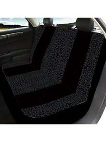 5-Seat 1pc Full Black Center Stripe Leopard Print Car Seat Cover, Car Accessories, Leopard Print Pattern Women's Car Seat Cover, Car Decor, Car Seat Cover, Car Interior Accessories, Men's Car Seat Cover, Full Set Car Essentials, Black Center Stripe Leopard Print, Yellow Center Stripe Leopard Print, All Season Applicable, Dust-Proof And Stain-Resistant, Summer Exclusive Car Seat Cover, Suitable For Cute Women - Multicolor - View 4