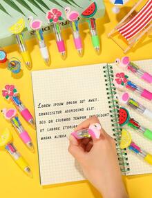 15Pcs Hawaiian Mini Multicolor Ballpoint Pens Cute Summer Style 4-In-1 Retractable Pen Bulk For Birthday Party Classroom Student Prizes Teacher Rewards - MiniValentinesBallpointPens32Pcs - View 2