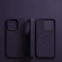 VRNOEI 豪華磁吸無線充電保護殼適用於 iPhone 16/14/13/12/11/15/17 Pro Max，天鵝絨材質，亦相容於 17 Air/14/15/16 Plus 手機保護套配件 - 暗紫色 - 查看 14