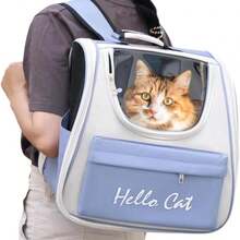 Transportadora Portátil para Gatos, Espaço Amplo para Animais de Estimação, Mochila para Gatos e Cachorros Pequenos, Transportadora Rígida Transparente e Totalmente Respirável para Gatos, Múltiplas Opções de Transporte para Gatos, Cachorros ou Coelhos para Viagens e Passeios - Multicolorido - Visão 12