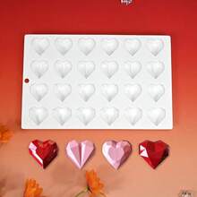 - Molde de silicona para mousse de chocolate, moldes de postres con forma de corazn y helado de 24 cavidades antiadherentes flexibles para hornear E Diamand - Diamante E - Ver 9