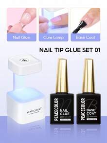 peacecolor Adhesivo de gel para uñas con curado por luz UV 15ML Pegamento de gel para puntas de uñas Adhesión duradera para extensión de uñas Arte de uñas & Manicura de salón - Multicolor - Ver 10