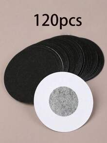 120/10/2pcs Disposable Women's Invisible Nipple Covers, Seamless Breast Stickers, Suitable For Backless Outfits, Breathable Non-Woven Material, Nude And Black Available, Daily Essential - Black - View 11