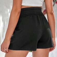 YYRR  Maternidad Shorts de cintura con cordón con bolsillo oblicuo - Gris Claro - Ver 3