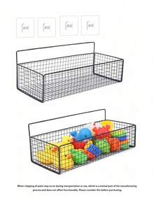 2 Sets Bathtub Toy Storage Racks And Organizers, 2 Packs Metal Wire Mesh Bathtub Toy Storage Containers, Large Capacity Rust-Proof Hanging Baskets Designed For Bathtub, Shower, Bathroom, Toilet, Kitchen - Black - Multicolor - View 12
