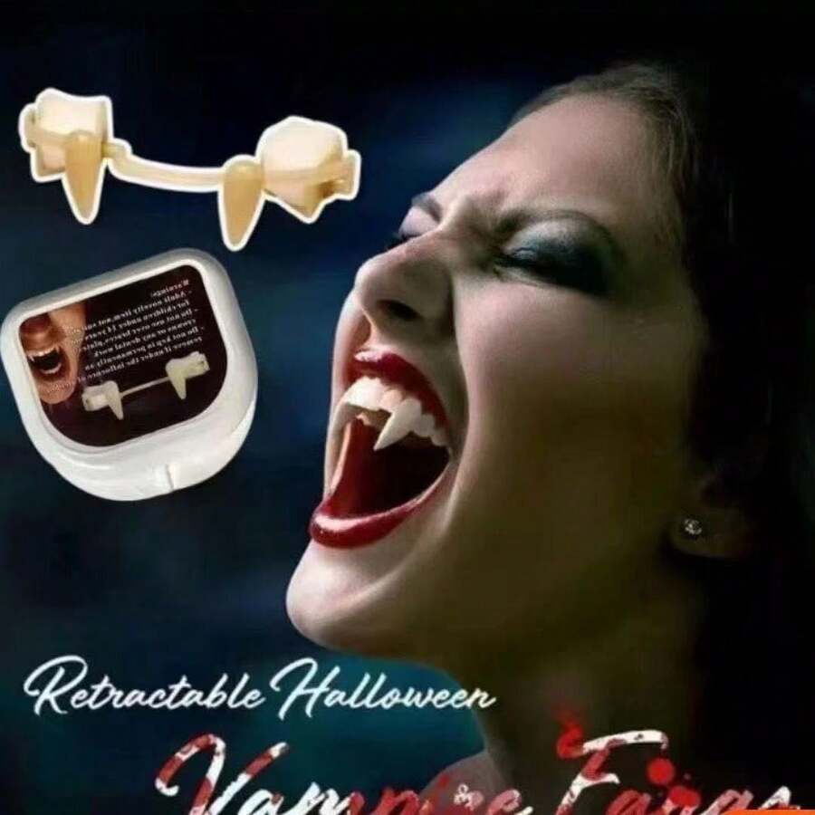 1 Pcs Halloween Retractable Vampire Braces Reusable Dentures Vampire Tooth Tips Halloween Cosplay DIY Makeup Dress Up Halloween Holiday Cosplay Carnival Party Dance Props - 1 - View 1