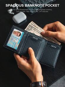 男士 RFID 智能錢包,彈出式金屬信用卡夾,零錢包,銀行卡夾,PU 皮超薄錢包 - 彩色 - 查看 9