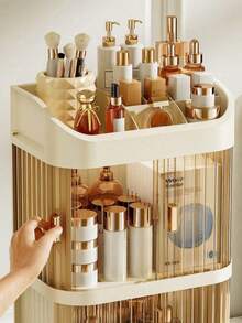 Cosmetic Storage Box, Desktop Drawer Style, High-End Luxury, Dust-Proof, Vanity Organizer Rack, Suitable For Skincare Products, Large Capacity - Multicolor - View 2