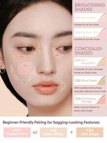 JUDYDOLL 亮色遮瑕液，遮蓋淚溝與痘疤，自然保濕妝感，輕盈底妝 - C02 Skin BeigeWith - 查看 2