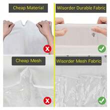 2pcs 24-Compartment Multi-Functional Hanging Shoe Storage Bag, 24-Pocket Shoe Storage Hanging Bag, Non-Woven Storage Bag, 24 Mesh Pockets, Underwear Storage Bag, Toy And Sundries Display Rack, Transparent Fabric Shoe Rack Storage Bag - White - View 11