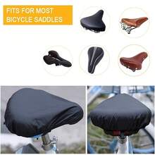 Black Elastic Bicycle Seat Cover - Polyester Saddle Protector, Suitable For Road And Mountain Bikes, Universal Adult Cycling Accessory, Seat Cushion Protector, Streamlined Saddle Design, Flexible Protection - Multicolor - View 9