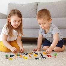 Savanna Jungle Animals Kit Kids Plastic Animal Toys 36 Pcs - 彩色 - 查看 2