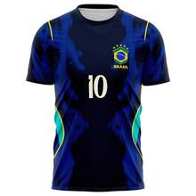 Men's Dry Fit Soccer Jersey BRAZIL-EIRA COPA Personalized  JR Style - 黑藍 - 查看 2