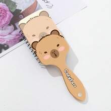 1pc Capybara Pattern Cushion Hair Brush, Scalp Massage Detangling Hair Comb, Cute Cartoon Capybara Air Cushion Brush, Anti-Static Smooth Hair Air Cushion Comb, Scalp Massage Comb, Portable Home Styling Comb, Soft Healing Style Hair Care Comb - Multicolor - View 4