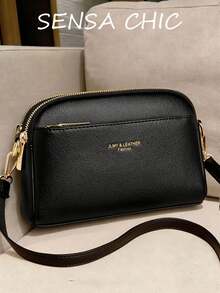Nueva bolsa de hombro clásica de moda con decoración de letras de payaso, de 8.6 X 5.9 X 1.9 pulgadas, bolsa vintage cuadrada conúltiples compartimentos, elegante bolso de negocios para ir - Beis - Ver 7
