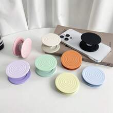 1pc Niche Minimalist Wavy Pattern Solid Color MagSafe Magnetic Phone Stand, Retractable Airbag Phone Holder, Desktop Support, Creative Phone Stand - Multicolor - View 2