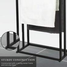 Black/White 3 Tier Free Standing Towel Rail Stand Unit Rack Storage Bathroom - RMC0340-b - View 5