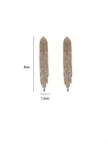 1 Pair Of Long Claw Chain Tassel Earrings, Exquisite And Personalized Earrings Suitable For Women's Daily Commuting ﻿ - Gold - View 4