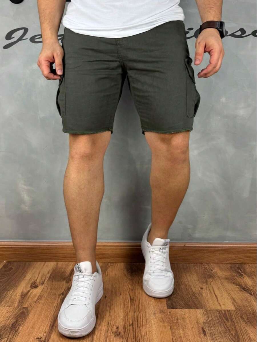Military Green Cargo Shorts - Verde militar - Ver 1