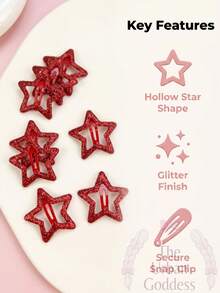 Non-Slip Hair Clips, 3cm Red & Pink Decorative Hair Clips For Daily And Party Hairstyles, Hair Accessories Set, Hair Clips, Hair Styling Tools, Bun And Hair Clips (50pcs/20pcs/10pcs/5pcs),Hair Slide - Red - View 1