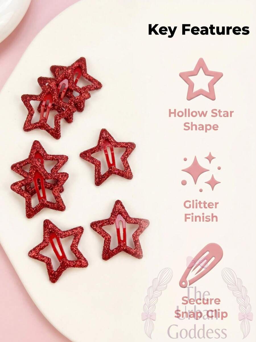 Non-Slip Hair Clips, 3cm Red & Pink Decorative Hair Clips For Daily And Party Hairstyles, Hair Accessories Set, Hair Clips, Hair Styling Tools, Bun And Hair Clips (50pcs/20pcs/10pcs/5pcs),Hair Slide - Red - View 1