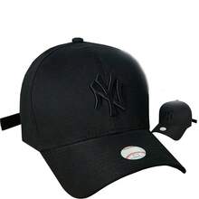 New York Curved Brim Cap For Men And Women In All Colors - Black - View 2