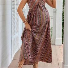 WNST
  Vestido de tirantes finos con estampado aleatorio para uso diario para embarazadas, ideal para Año Nuevo - Rojo - Ver 5