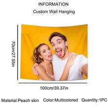 Custom Photo Tapestry, Personalized Picture/Text Printed Wall Hanging, Soft Peach Skin Fabric Backdrop, Customized Tapestry For Bedroom Living Room Dorm Decor, Custom Gift For Family Friends - Multicolor - View 10