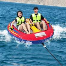 Inflatable Towable Tube For Boating With Drainage - Multicolor - View 9