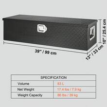 Aluminum Truck Tool Box 99 X 33 X 25.4 Cm, Tipping Box With Key Lock And Side Handles For RV Trailer Container Storage, Black - A - View 11
