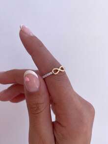 1 Stück 925er Sterlingsilber Unendlichkeits-Diamantring, mehrere Größen erhältlich, geeignet für coole Mädchen und Frauen, ideale Wahl als Date-Geschenk oder exquisiter Schmuck - Unendlichkeitsring - Übersicht 5