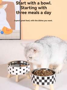 1pc Basic Four-Legged Bowl For Pets, Small Dogs And Cats, With Stainless Steel Inner Bowl, Can Be Used For Feeding Or Watering, Anti-Slip And Anti-Tip, Washable, Does Not Cause Black Stains On The Chin - 200ML - View 6