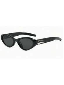 Gafas futuristas negras ovaladas de moda unisex Y2K - Negro - Ver 20