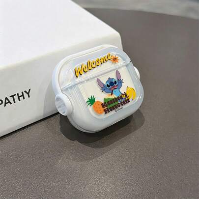 Ốp AirPods Pro Disney Stitch Welcome To Hawaii, vỏ trong suốt chống sốc phong cách bãi biển nhiệt đới có giá đỡ xoay, tương thích AirPods 1/2/3/4 và Pro/Pro 2 thế hệ 2, phù hợp cho AirPods Pro 3 mới, quà tặng tất cho bạn gái