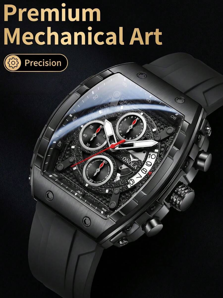 ONOLA Brand Men's High-Quality Fashion Sports Watch, Luminous Dial Quartz Multifunction Chronograph Wristwatch