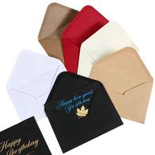 JUN LAI HOME Paquete de 50 sobres de papel kraft simples, sobres multifuncionales para cartas, invitaciones, tarjetas de felicitación, invitaciones de boda, regalos de dinero, almacenamiento de archivos y documentos - B-Caqui - Ver 8