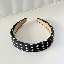 1 Pc Classic Polka Dot Headbands Wide Padded Hairbands For Women Girls Black White Hair Accessories Hair Accessories Tropical 4th Of July Summer Clip - Multicolor - View 4