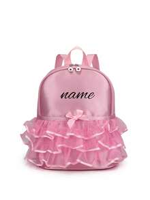 Customized Exclusive Backpack Dance Bag, Pink Lace Ballet Shoes Embroidery Pattern Little Princess Backpack School Bag, Can Customize Exclusive Name, Letter, Lucky Number, Etc., Very Suitable For School Dance Class, Travel, Daily Use, Can Be Given As A Gift To Friends, Daughter's Birthday Gift, Commemorative Bag, Gift, New Year Gift, Birthday Gift, Etc. - Pink - View 12