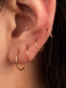 1/5PCS 316L Stainless Steel Minimalist Hinged Segment Ring Closure Ring Seamless Nose Ring/Earring, Non-Fading For Men And Women Body Piercing, Suitable For Different Piercing Positions And Style Needs - Multicolor - View 7