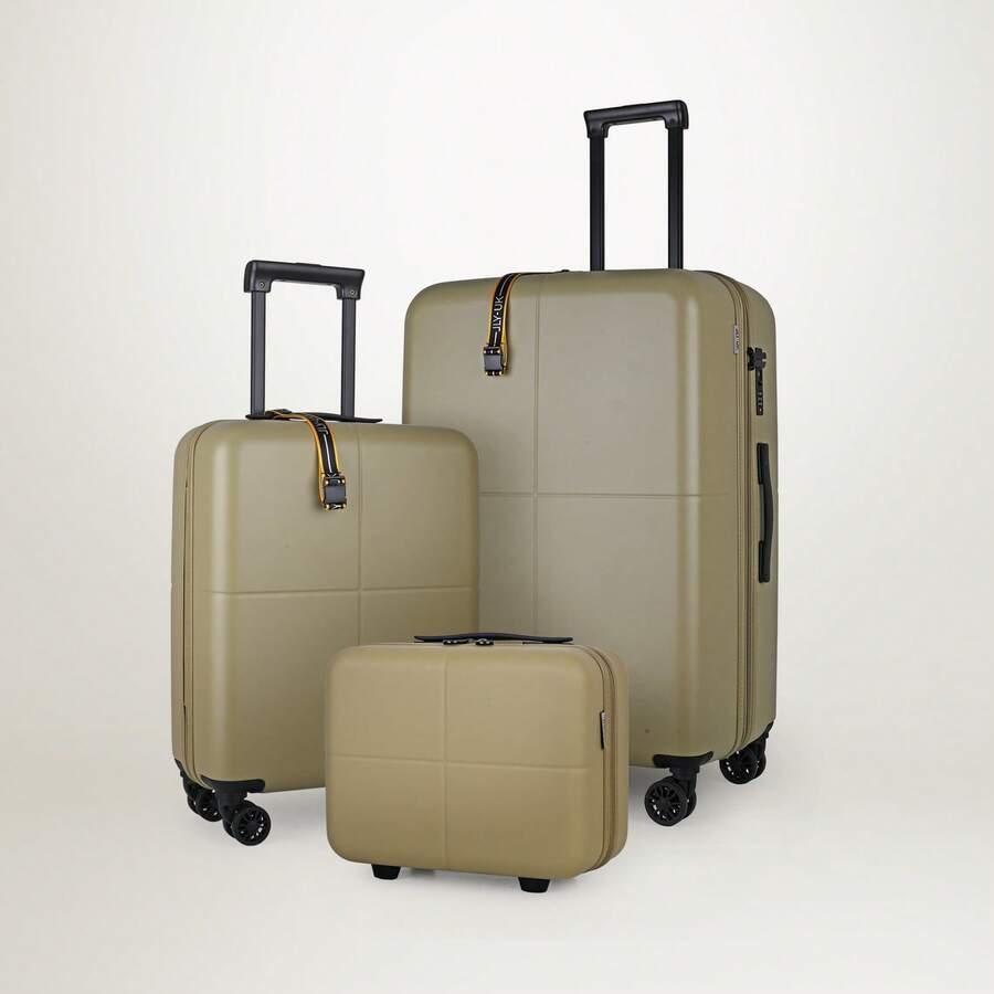 JLY Premium 3-Piece Luggage Set: Polycarbonate Hard Shell Suitcase Set With Cabin Case, Expandable Large Suitcase, Makeup Case, Wet & Dry Separation