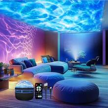 1PC Water Ripple Projection Lamp, LED Night Light, USB Powered With Remote Control And Multiple Color Adjustments, Perfect Gift For Birthday, Wedding, Halloween And Home Decor Room Decoration Night Light Atmosphere Lamp Bedroom Light - Multi-color light - View 11