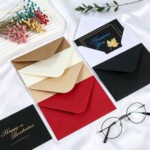 JUN LAI HOME Paquete de 50 sobres de papel kraft simples, sobres multifuncionales para cartas, invitaciones, tarjetas de felicitación, invitaciones de boda, regalos de dinero, almacenamiento de archivos y documentos - B-Caqui - Ver 4